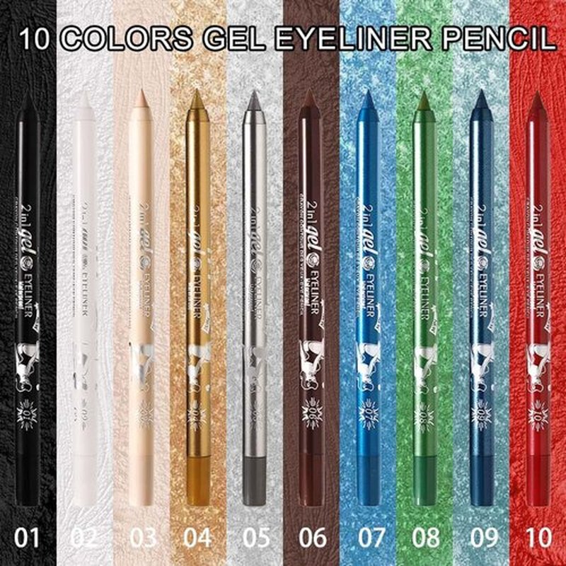 Evpct White Gel Glitter Eyeliner Pencil Set - Waterproof & Smudge-Proof for Women | 1 Piece