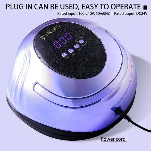Limegirl UV Nail Lamp - Pearlescent Version, Professional Nail Dryer with 4 Timer, Powerful Dual UV & LED Lamp Beads and Auto Sensor, Fast Curing Gel Lamp, Salon Home Manicure Kit (Pearl Violet)