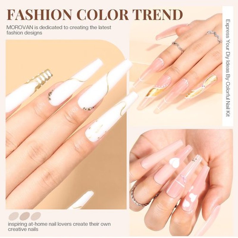 Morovan Poly Gel Nail Kits Starter Kit: Poly Nail Gel Kit for Beginners Poly Gel Kits with U V Light Gel Nail Kit DIY Extension Gel Kit Poly Nail Gel Kit with Everything