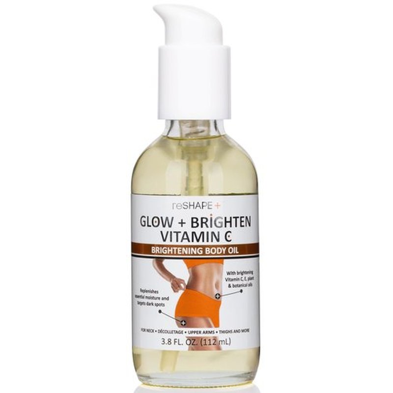 Reshape+ Vitamin C Body Oil Skin Care Moisturizer W/Vitamin E & Turmeric - Nourishing, Brightening, & Hydrating Body Oil To Improve Look Of Dark Spots, Dry Skin, & Stretch Marks, 3.8 Fl Oz