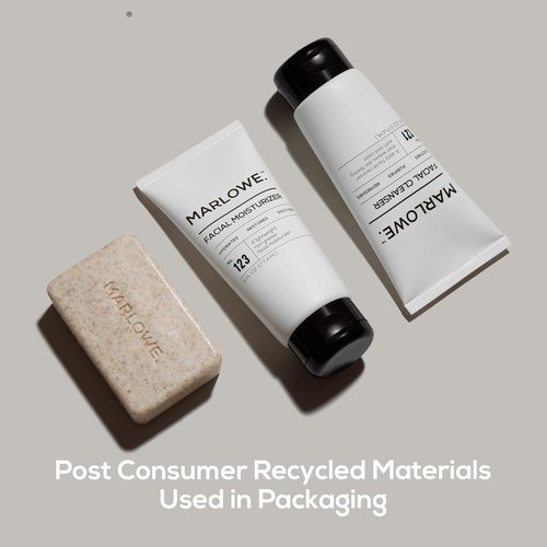 Marlowe. Men's Skin Care Set - 3-Piece Exfoliating Scrub, Purifying Cleanser & Hydrating Moisturizer