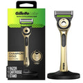 GilletteLabs Exfoliating Bar Razor for Men | Champion Gold Edition with Magnetic Stand - 1 Handle, 1 Refill