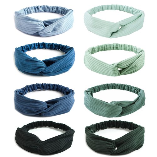 AQOKKA Elastic Knotted Headbands for Women Cloth Head Hair Bands for Women's Hair Non Slip Boho Wrap Twisted Hair Accessories