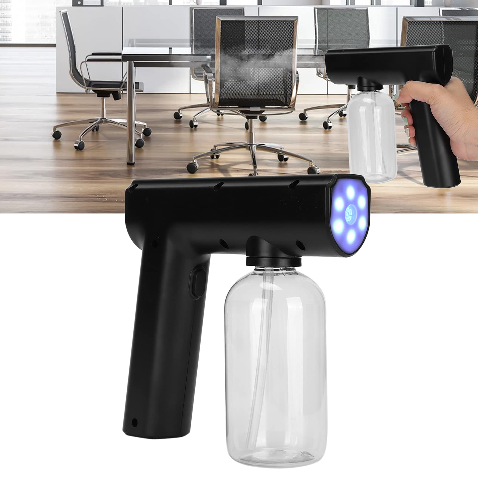 Portable Electric Mist Sprayer Gun - Multifunctional Nano Fogger for Cleaning & Hydration (Black)