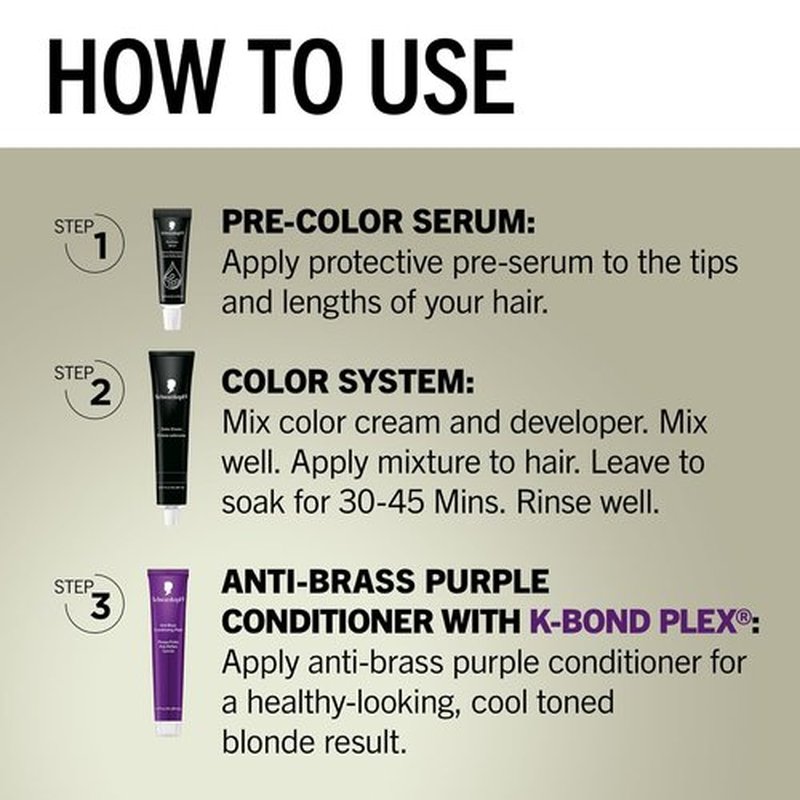 Schwarzkopf Keratin Blonde Hair Dye - 001 High Lift Platinum Blonde | Professional Permanent Color with Bond Enforcing System & Conditioner