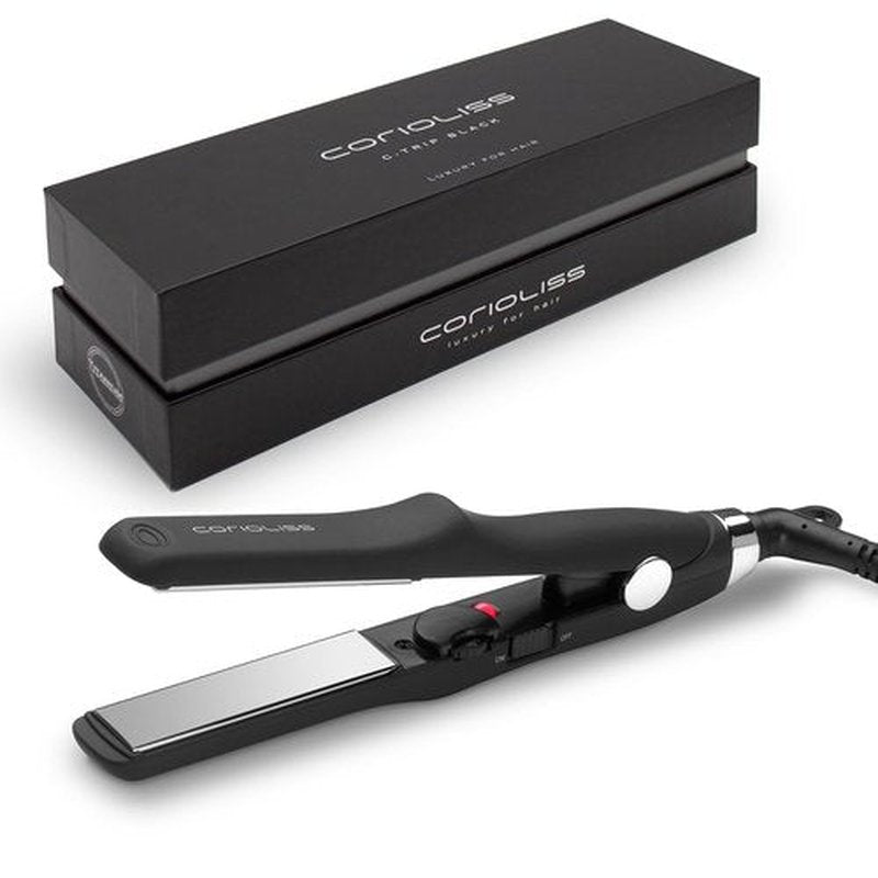 CORIOLISS C Trip Mini | Hair Straighteners for Women | Titanium| Flat Iron | Professional with Temperature Control (Black Soft Touch)