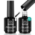 Beetles Gel Top Coat & Base Coat Set - No Wipe, Long Lasting Shine | 15ml Duo for Nail Art Gifts