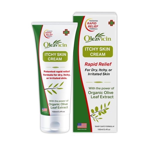 Oleavicin Organic Extra Strength Anti-Itch Cream for Dry, Itchy Skin Relief Natural Fungal & Rash Treatment with Olive Leaf Extract Fast-Acting, Long-Lasting Relief