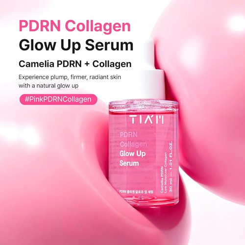 TIAM PDRN Collagen Glow Up Serum - Pink Capsule Peptide Formula for Plumping & Firming | 1.01 fl. oz.