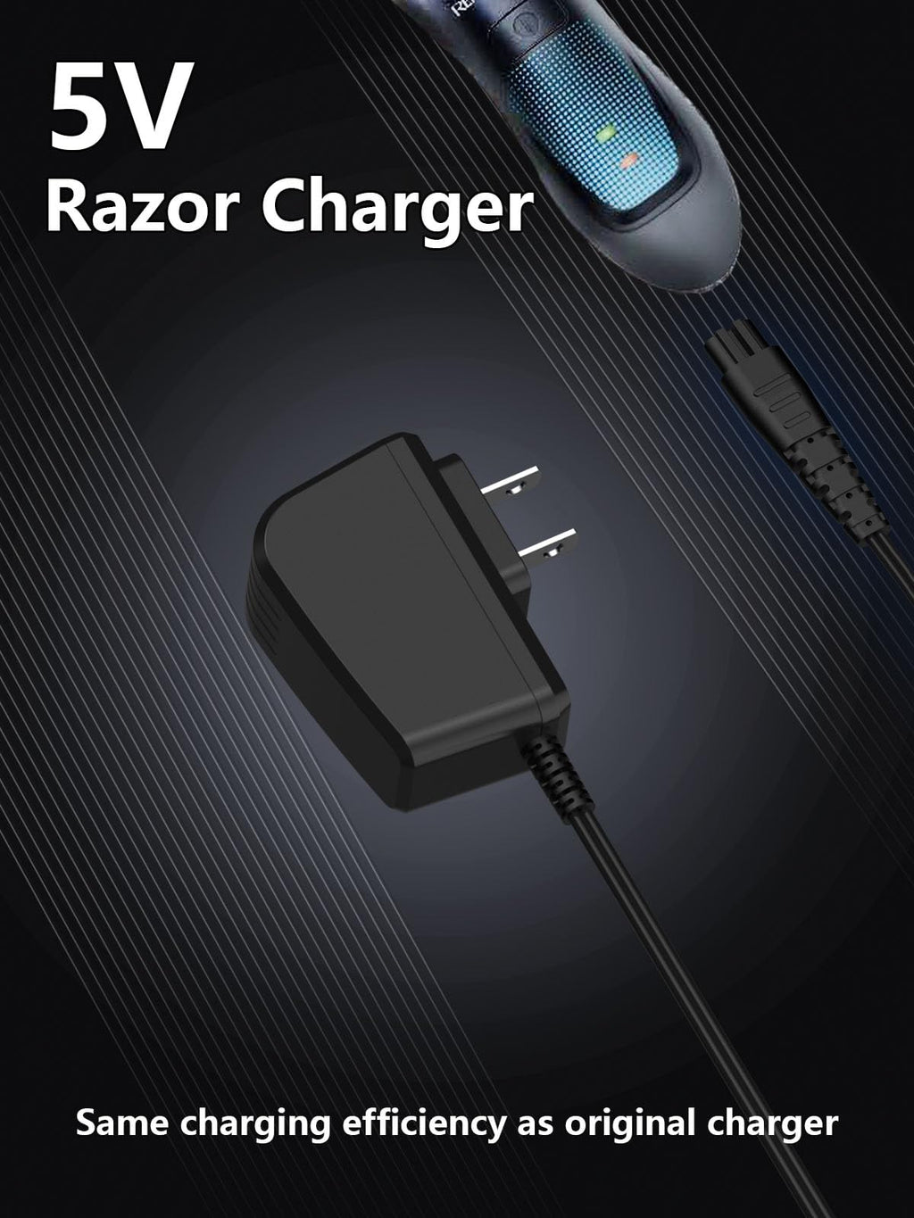 5V Remington Shaver Charger Cord Compatible with PA-0510N HC4250 HC5870 PF7500 PF7600 PG6250 PG6255 PG6170 PG6171 XR7000 XF8550 XF8700 XR1400 XR1430 HC5950 Razor AC Adapter Replacement Black 6FT