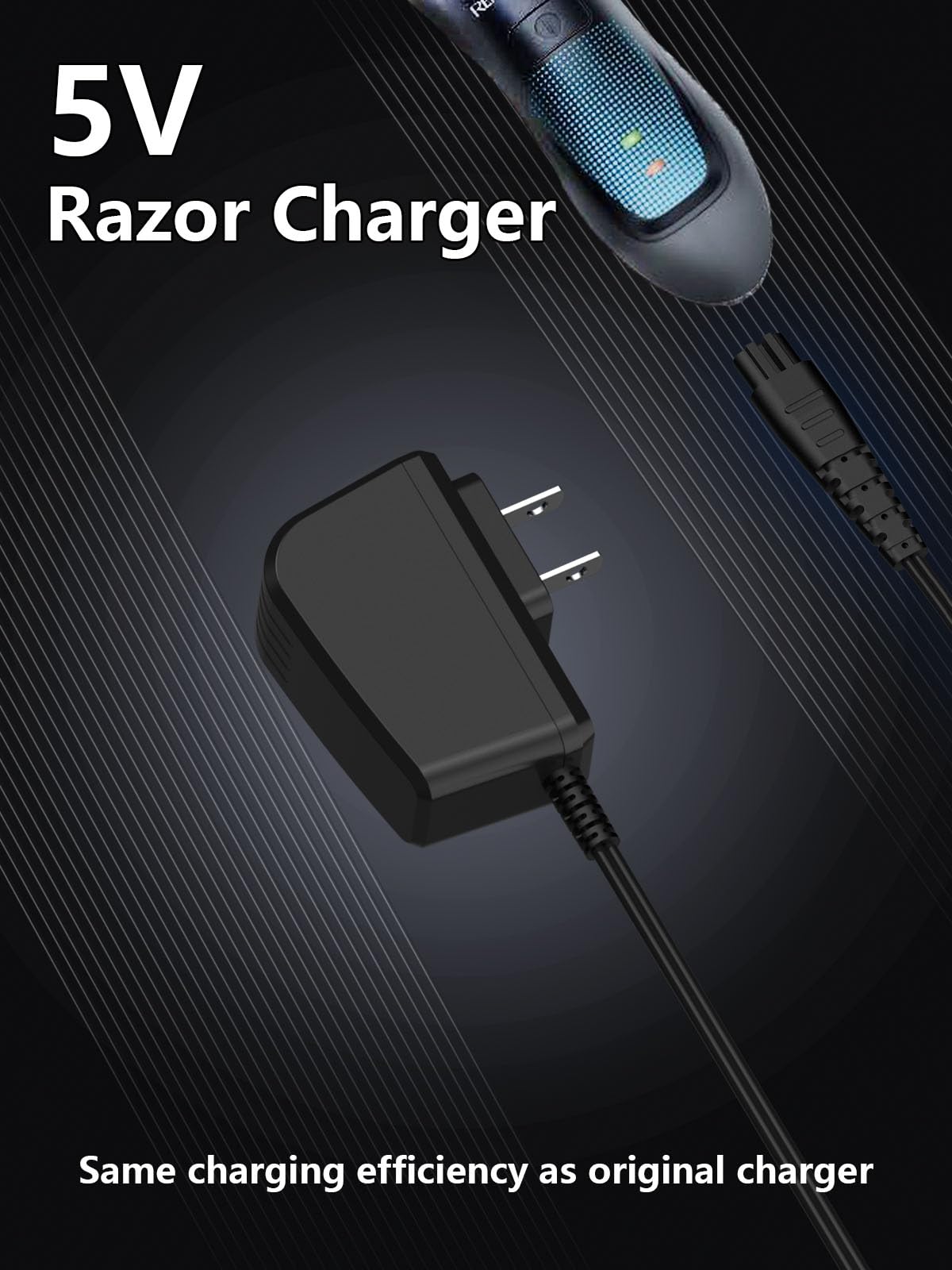 5V Remington Shaver Charger Cord Compatible with PA-0510N HC4250 HC5870 PF7500 PF7600 PG6250 PG6255 PG6170 PG6171 XR7000 XF8550 XF8700 XR1400 XR1430 HC5950 Razor AC Adapter Replacement Black 6FT