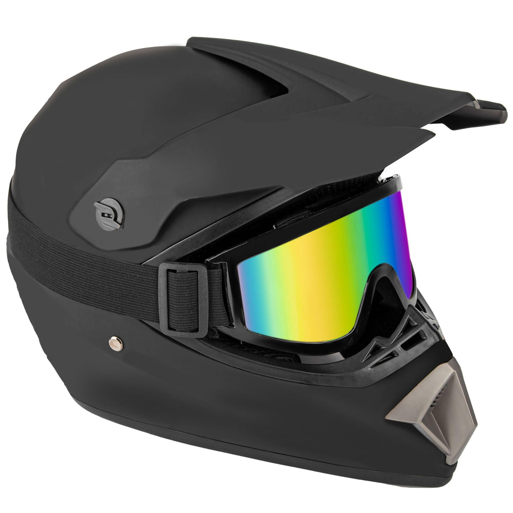 CARTMAN Matte Black Adult Full Helmet Large, DOT Approved ATV Dirt Bike