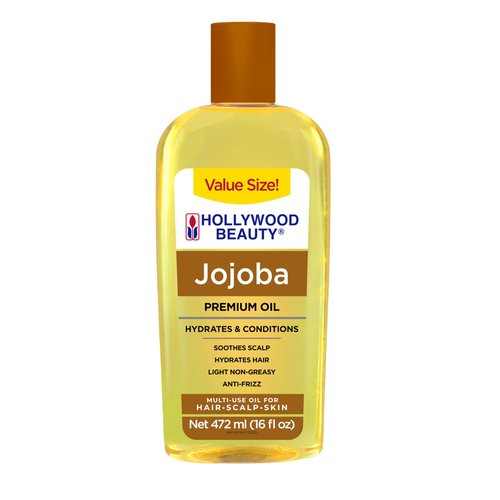 Hollywood Beauty Jojoba Oil for Hair, Scalp, and Skin, VALUE SIZE 16 fl oz - Hydrates and Conditions