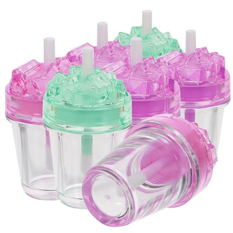 21 Pack Empty Lip Gloss Tube, Plastic Lip Balm Containers Refillable DIY Cosmetics Reusable Sample Bottles,Empty Ice Cream Cute Lipgloss Bottles/Containers Crystal Lip Gloss Supplies Kit, Clear