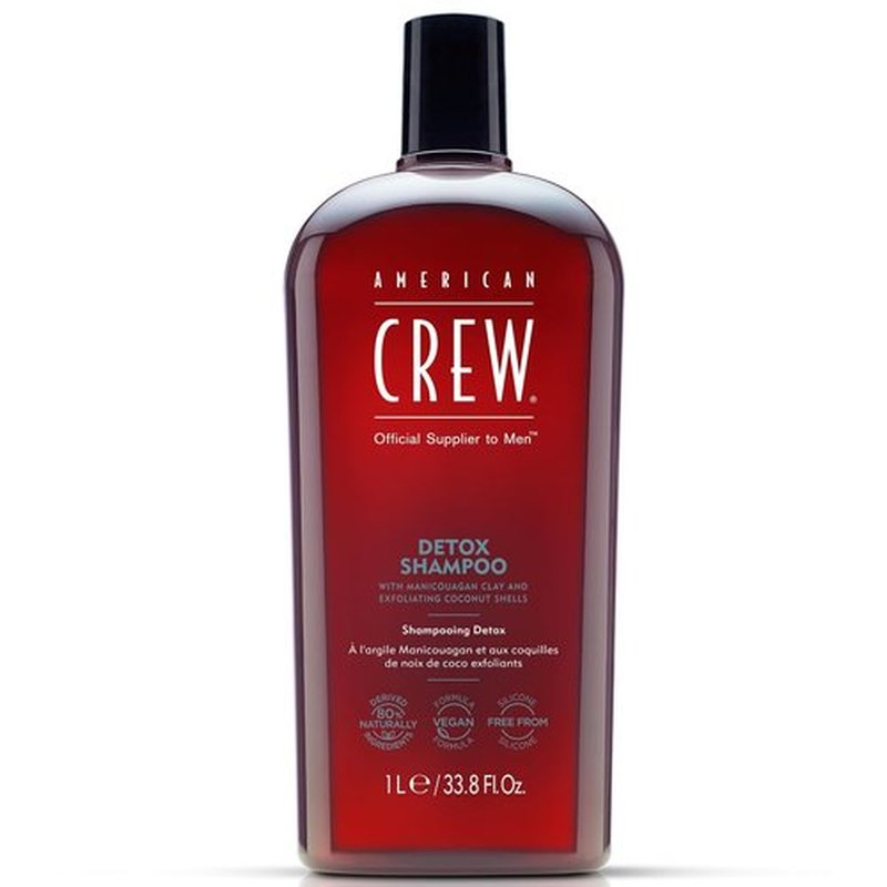 American Crew Detox Shampoo - Naturally Derived Vegan Formula with Citrus Mint Fragrance | 33.8 Fl Oz