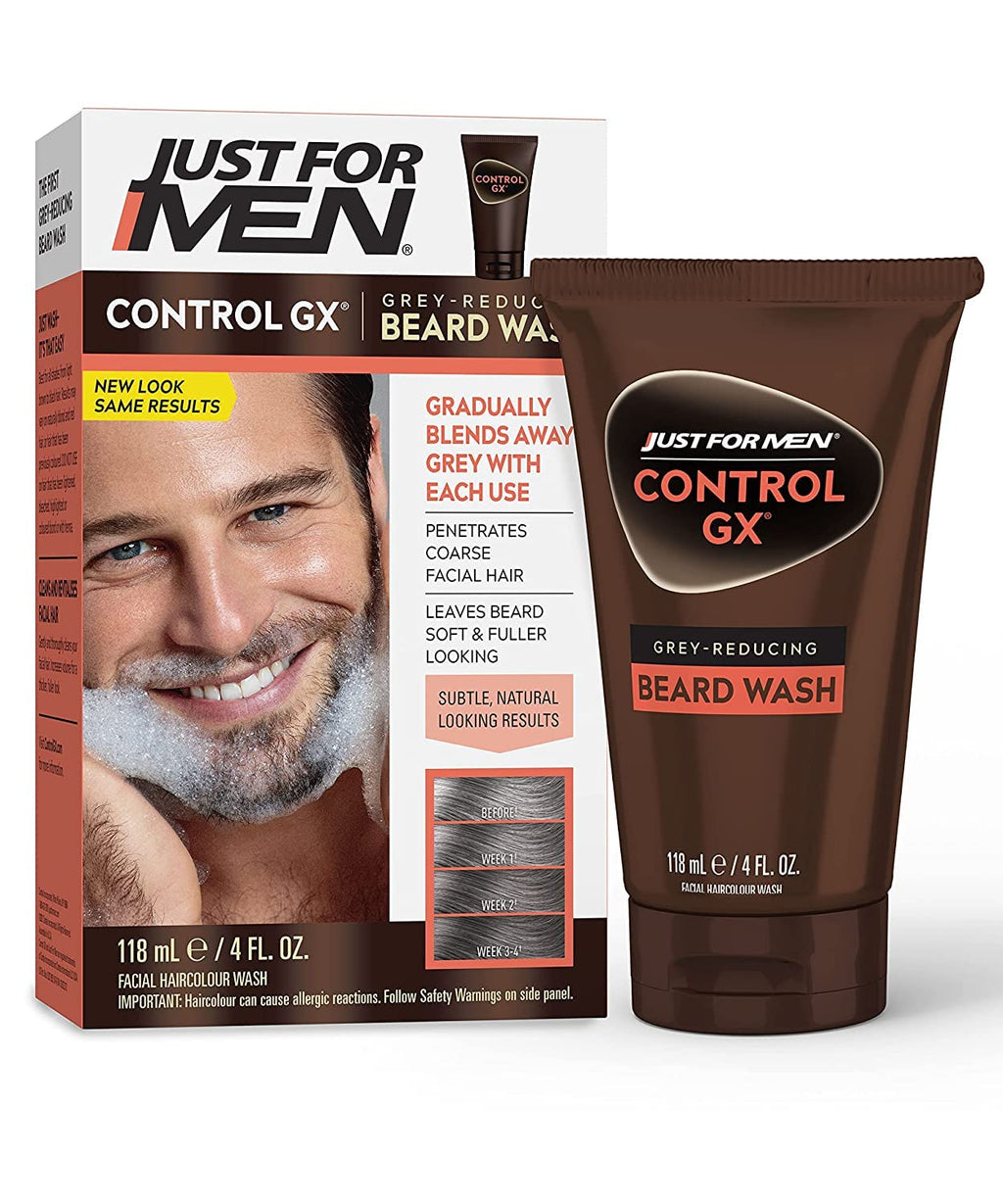 Just for Men Control GX Grey Reducing Beard Wash with Keratin, 4 Fl Oz (Packaging May Vary) - 6 Pack