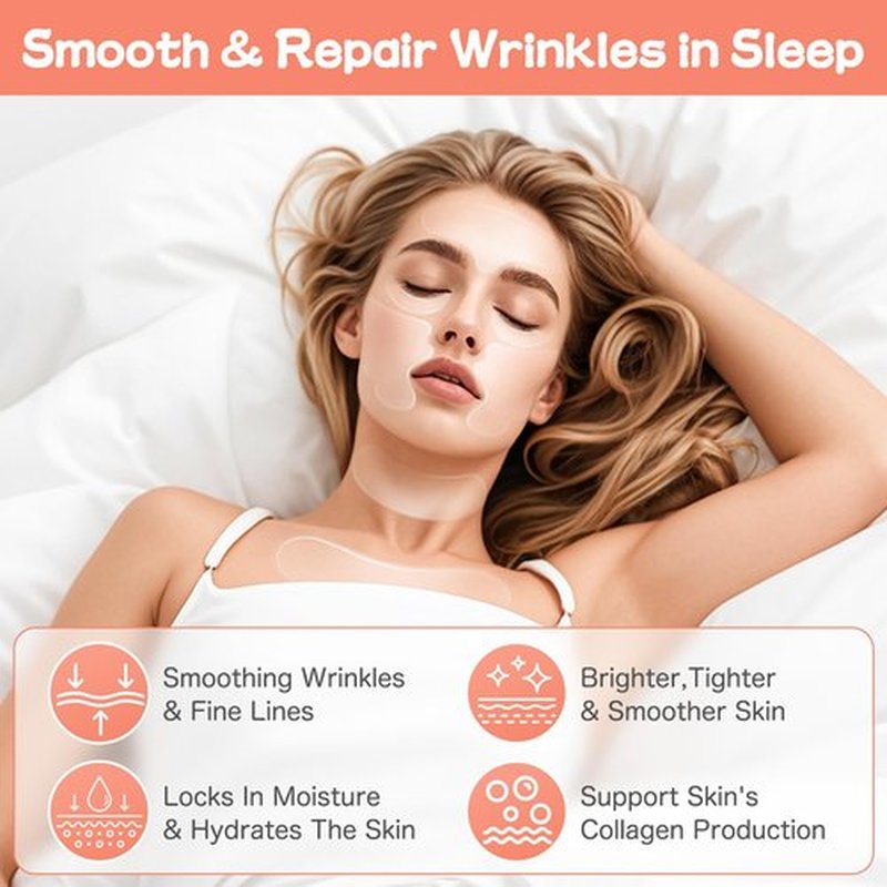 KODASNY Neck Wrinkle Patches, Reusable Silicone Neck Patches for Smoothing the Appearance of Fine Lines, Chest and Face Cosmetic Patches for Women, Moisturizing & Skin-Smoothing (11 PCS)