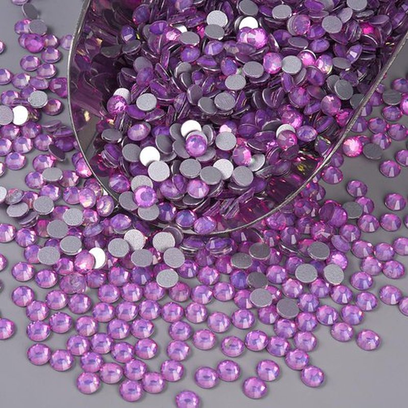 Blinginbox Rhinestones for Crafting,Flatback Rhinestones Glass Gems Stones Round Gemstones Non-Hotfix Crystal for Crafts Nail Decoration,Lavender Crystal(2.7-2.9mm) SS10/1440pcs