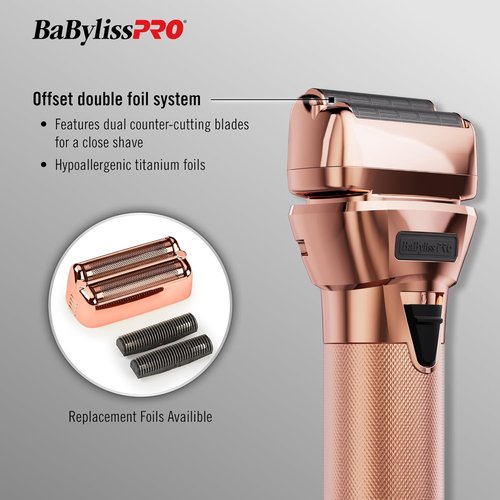 BaBylissPRO FXONE Double Foil Shaver - Interchangeable Battery for Ultimate Grooming Experience