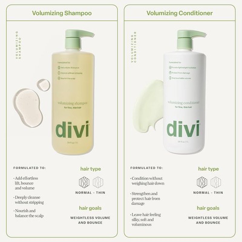 Divi Volumizing Conditioner - Lightweight Formula for Fine Hair | Strengthens & Protects Hair