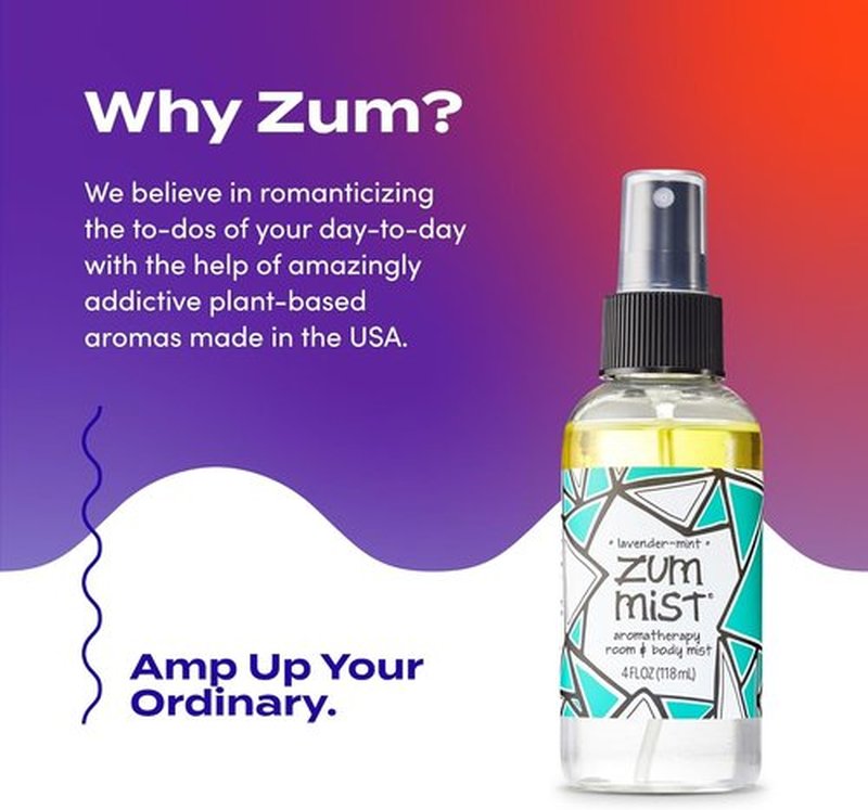 Indigo Wild Zum Mist Room & Body Spray - Lavender-Mint Aromatherapy Essential Oil - 4 fl oz (2 Pack)