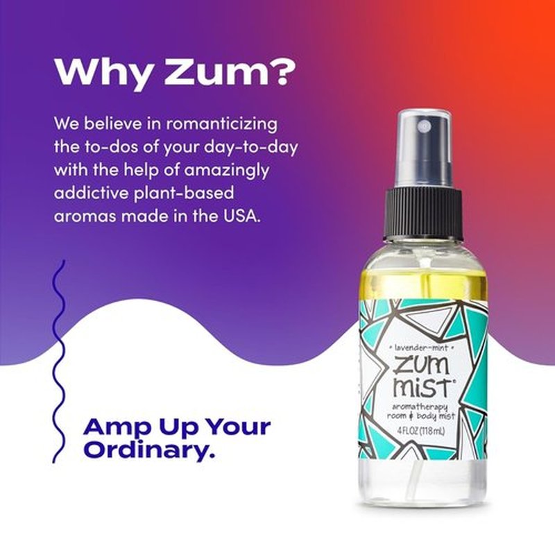 Indigo Wild Zum Mist Room & Body Spray - Lavender-Mint Aromatherapy Essential Oil - 4 fl oz