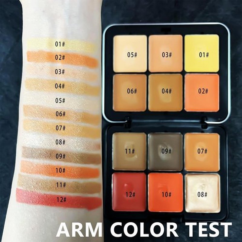 Skiennix Vegan Eyeshadow Palette - 12 Colors with 10 Professional Champagne Gold Brushes | Cruelty-Free Gift Set for Women & Teens