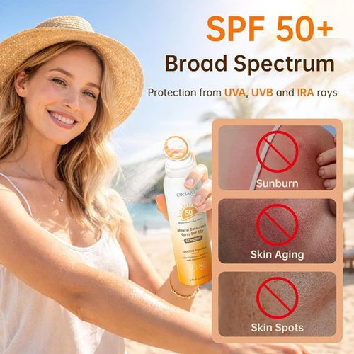 **Skiennix Mineral Sunscreen Spray SPF 50+ - Reef Safe, Broad Spectrum UVA/UVB Protection, 6.76 fl oz**