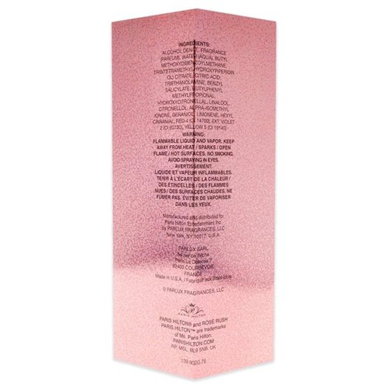 Paris Hilton Rose Rush Eau de Parfum Spray for Women - Floral & Fruity Fragrance | Long-Lasting Scent | 3.4 Fl Oz