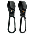 Skiennix Black Baby Stroller Hooks - Durable Multipurpose Clips for Diaper Bags | 2-Pack Stylish Mummy Hooks