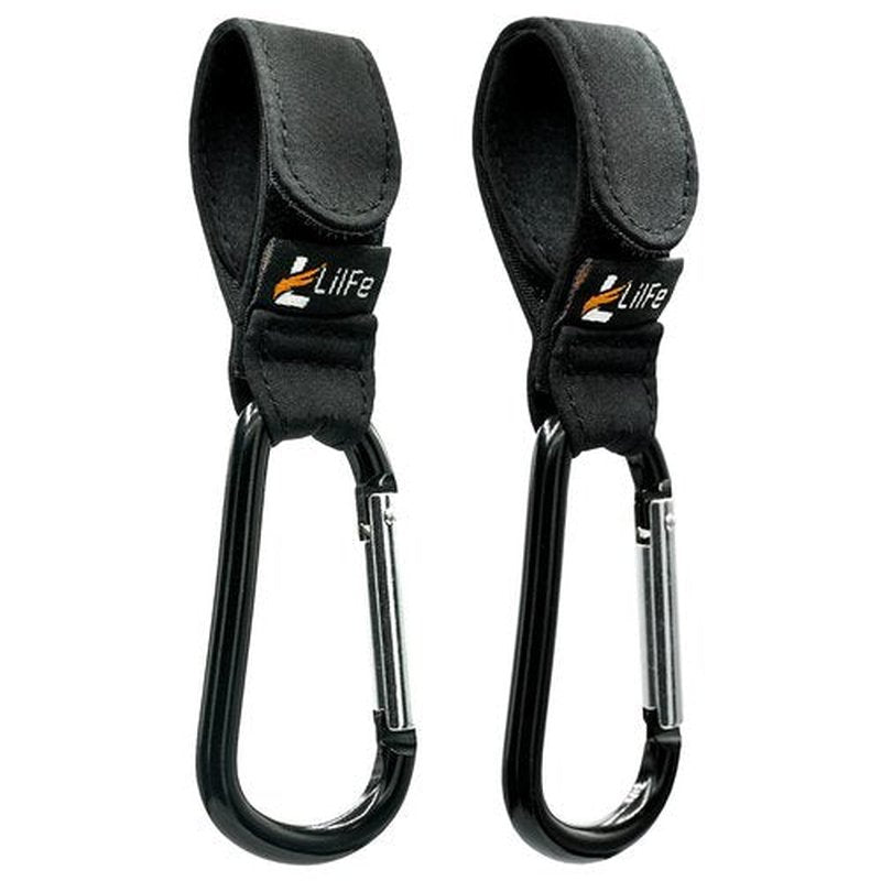 Skiennix Black Baby Stroller Hooks - Durable Multipurpose Clips for Diaper Bags | 2-Pack Stylish Mummy Hooks