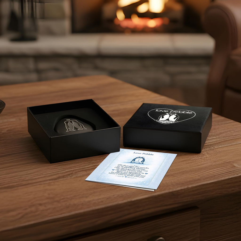 Faythory Cute Penguin Love Pebble – Romantic Penguin Stone Gift for Boyfriend, Girlfriend,Husband Wife or Fiancé, “I Love You” & “Will You Marry Me” Proposal Keepsake, for Him Her Men Women