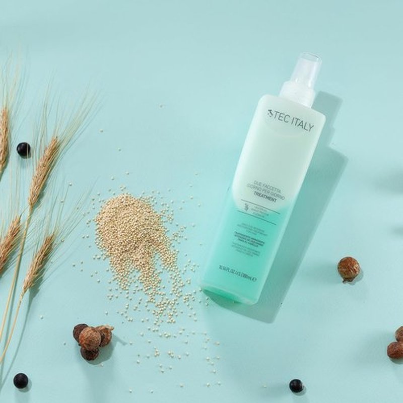 Tec Italy Due Faccetta Giorno per Giorno Two-Phase Leave-In Treatment 300 ml, for Damaged Hair, Restores Moisture, Softens & Improves Manageability, 10.14fl oz (300 ml)