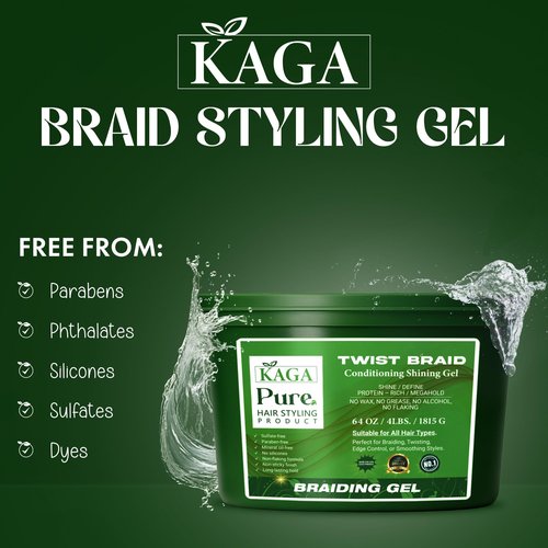 KAGA Pure O Natural Neatbraid Beauty Professional Conditioning Shining Gel 64oz / 4LB (64 Ounce)