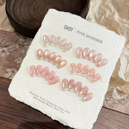 GAOY Soft Pink Cat Eye Gel Nail Polish Set, 6 Jelly Nude Colors Holographic Translucent Gel with Magnet, Soak Off UV Light Cure for Nail Art, Moonlight Ballet