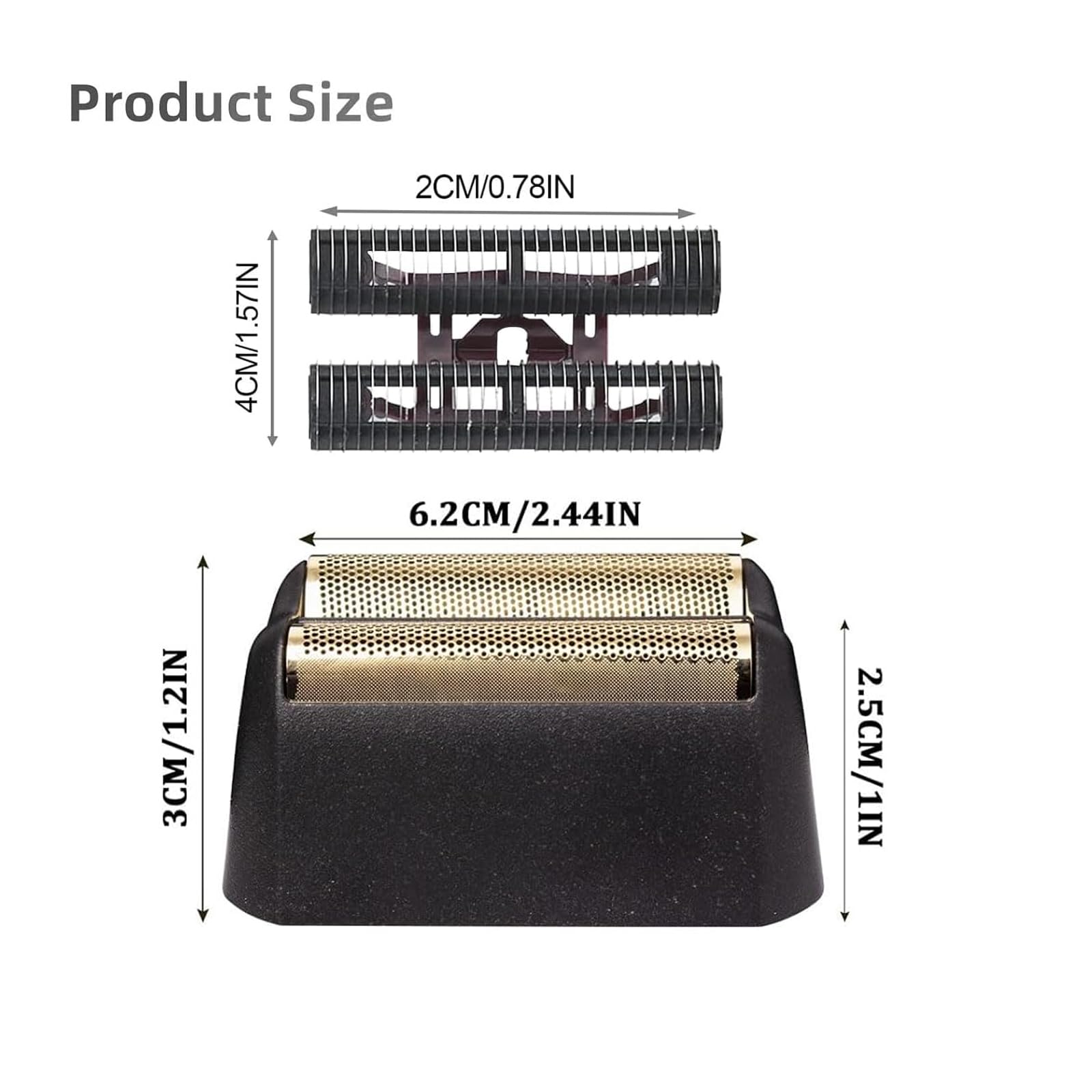 1 Pack Professional 5 Star Series Finale Shaver Replacement Foil and Cutter Bar Assembly Compatible With Wahl Shaver Foil 7031-100, 7043-100 Super Close Shaving Replacement Heads， (Black)