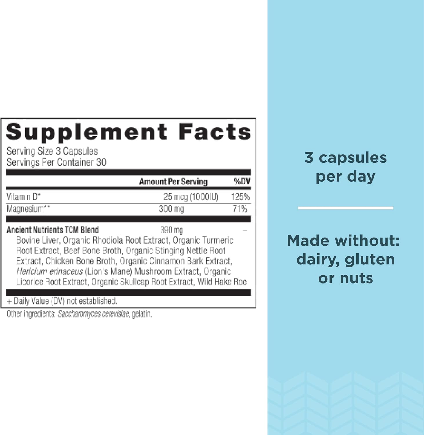 Ancient Nutrition Magnesium Supplement - 300mg with Vitamin D for Immune Support | 90 Capsules, Paleo & Keto Friendly