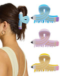 WELROG 3Pcs Hair Claw Clips for Women - Pencil Funny Claw Clips Back to School Appreciation Teacher Hair Clips