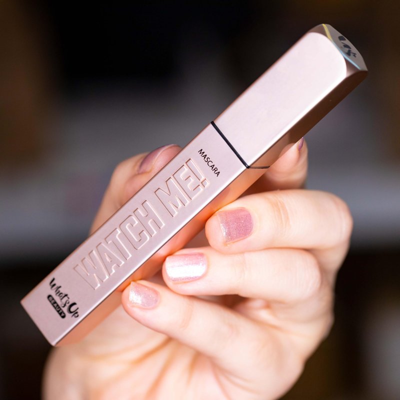 Whats Up Beauty - Watch Me! Black Volumizing and Lengthening Mascara with Peptide and Vitamin B5 Clean Made in Italy Cruelty Free Eye Lashes Makeup