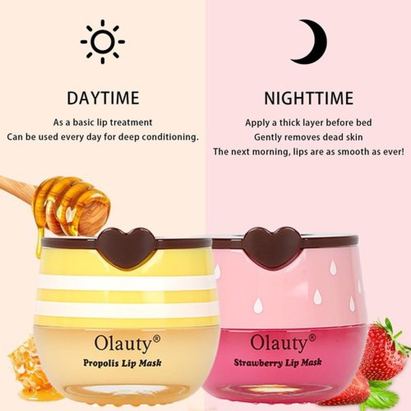 6 PCS Bee Lip Balm Honey Pot,Easter Basket Stuffers,Birthday Gifts for Women Girls,Honey Lip Balm Lip Mask,Propolis Moisturizing Lip Sleeping Mask,Mothers Day Gifts,Teacher Appreciation Gifts