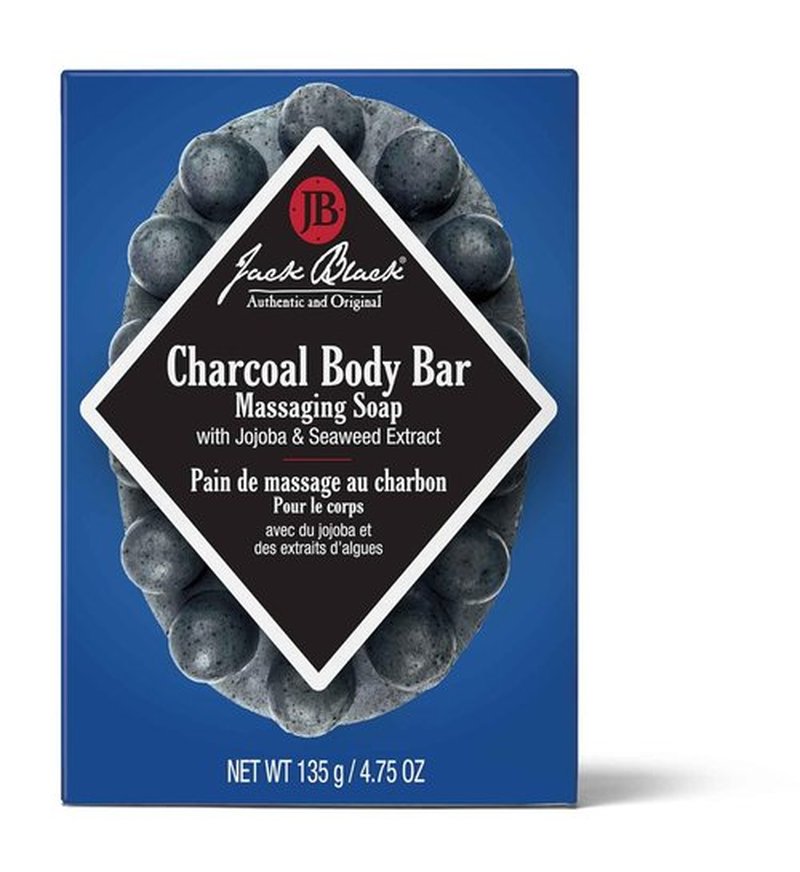 Jack Black Charcoal Body Bar - Exfoliating Massaging Soap for Deep Cleansing | 5 oz