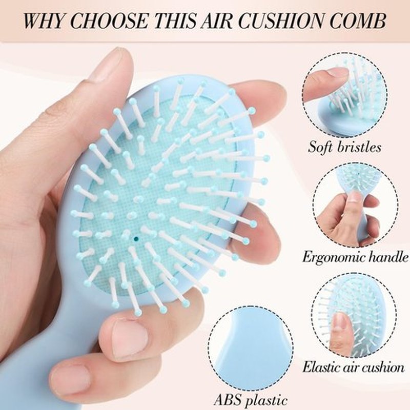 30 Pcs Mini Wet Hair Brush and Wide Hair Combs, Travel Detangling Brush for Most Hair Types Mini Brush Bulk for Easter Basket Stuffers