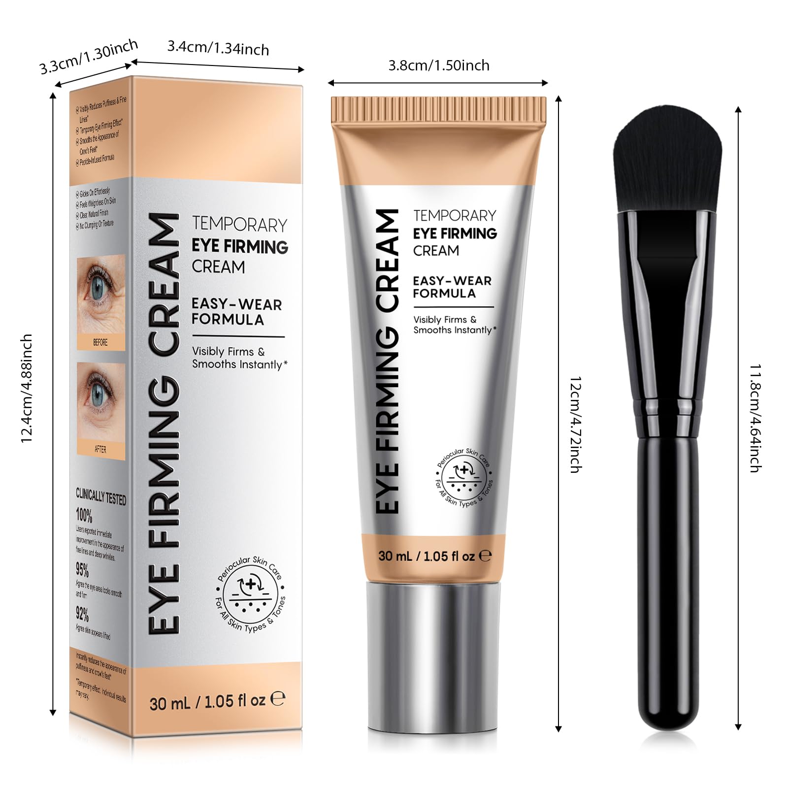 ABOUME Under Eye Cream, Eye Firming Cream With Peptide Complex & Hydrating Formula to Reduce Under-Eye Puffiness, Fine Lines & Crow‘s Feet, Anti Aging Eye Cream for Women and Men (1PCS)