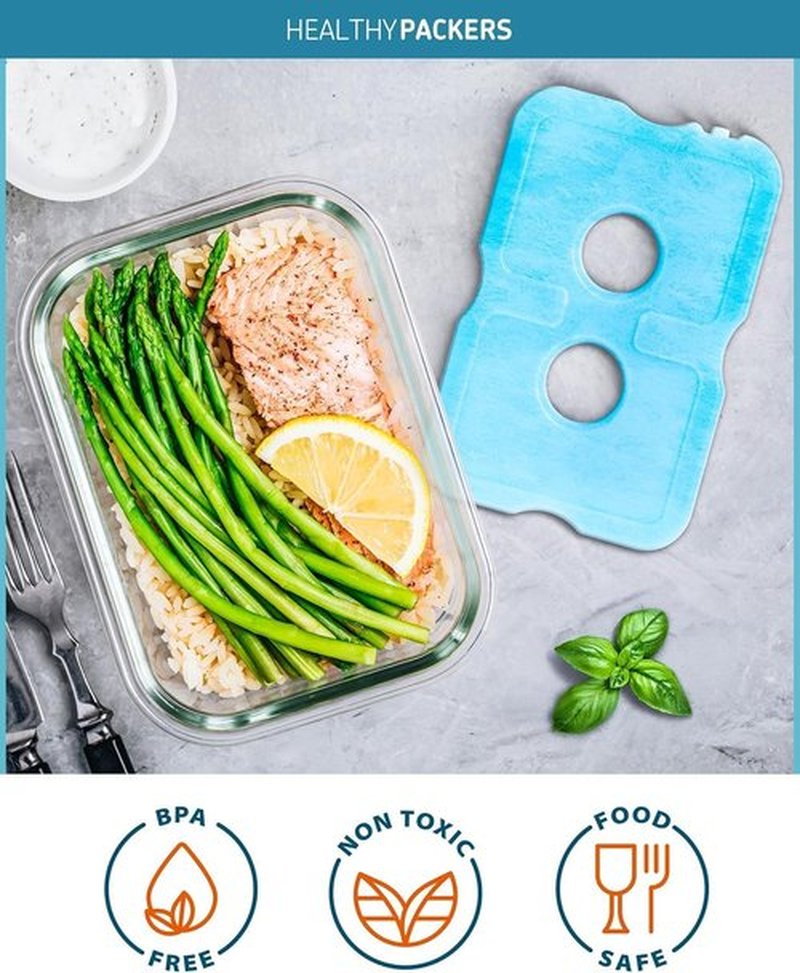 Healthy Packers Ice Packs - Long-Lasting Reusable Freezer Packs for Lunch Boxes & Coolers | Ideal for Beach, Camping & Fishing