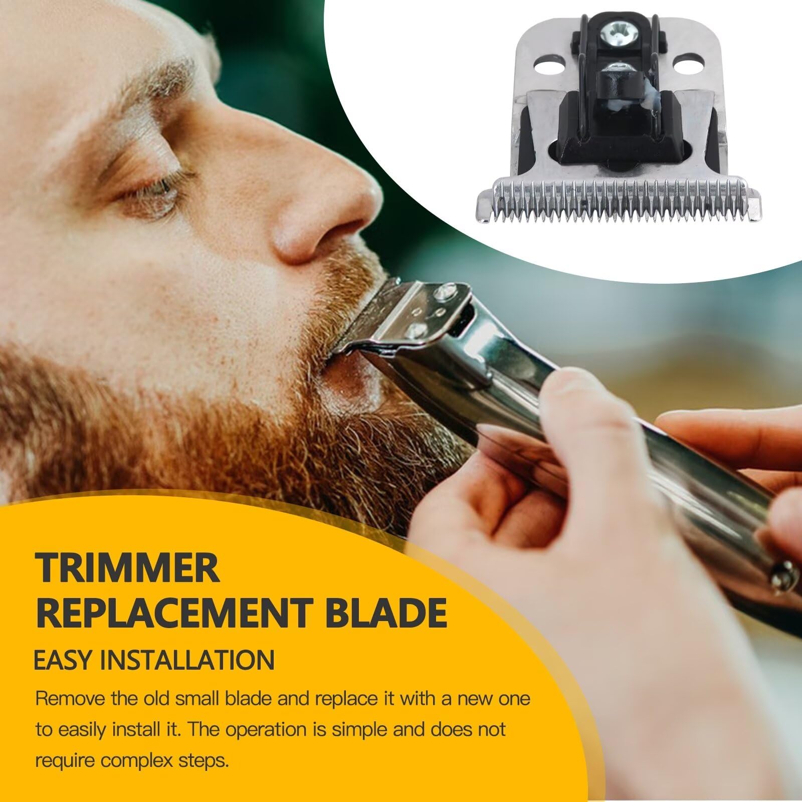 JRSHOME Trimmer Replacement T Blade Set Ceramic Blade Carbon Steel Blade Set for D8 SlimLine Pro Li Andis Hair Clipper Trimmer, #32105 D7#32655 D8#32400 (Gold)