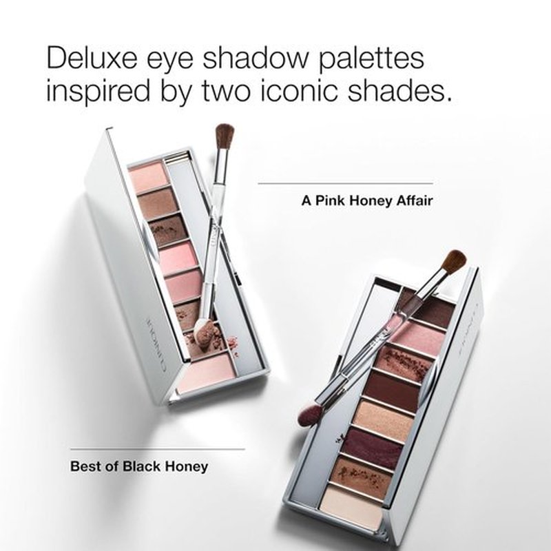 Clinique All About Shadow Eye Shadow Palette - 8 Silky Buildable Shades | Black Honey, Pink & Nude Honey