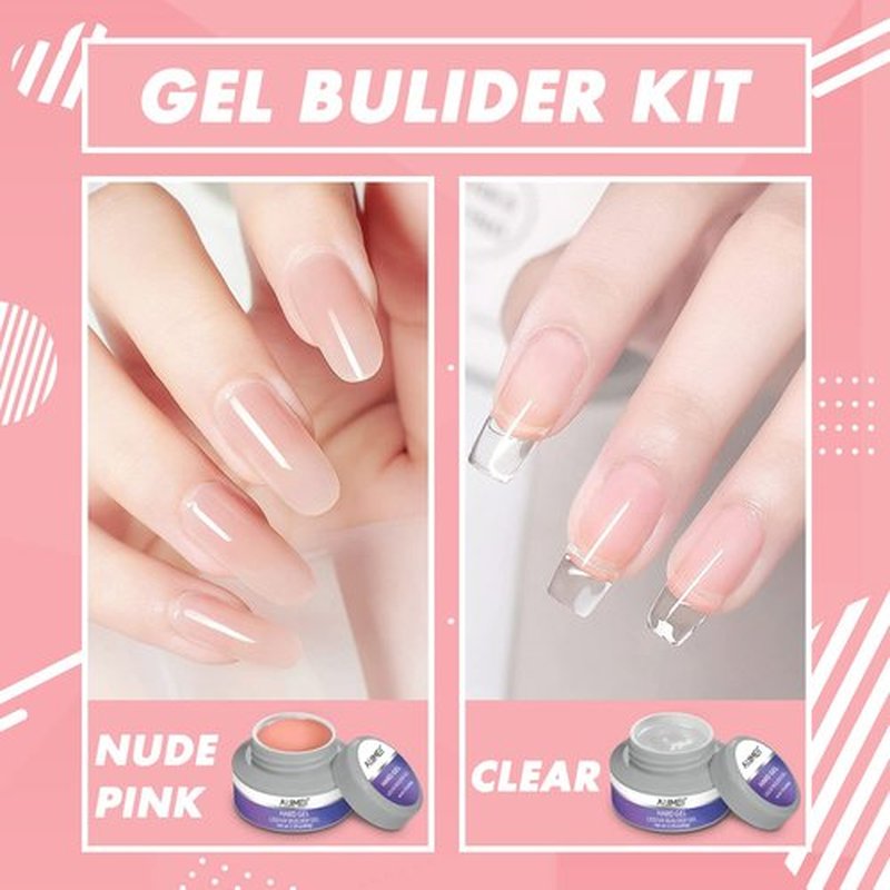 AIJIMEI LED/UV Hard Gels for Nails Extension Polish Kit Hard Gel for Nails Art Buildering for Nails Builder Glue in a Bottle Nail Builders Gel (Multicolor)