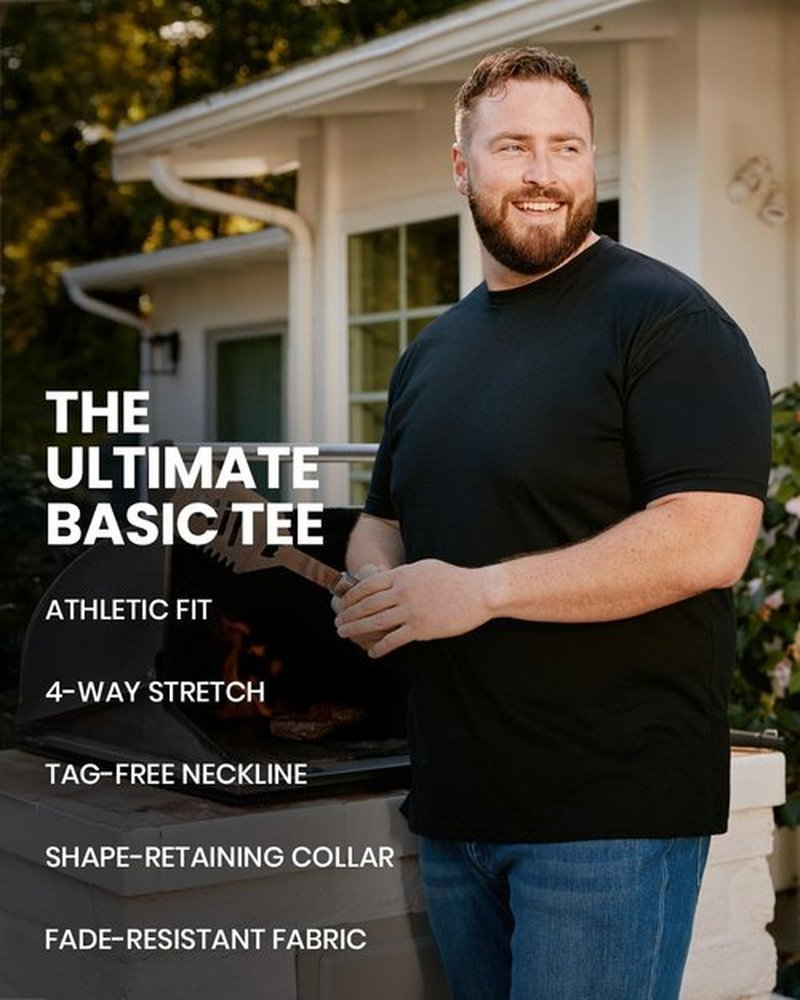 INTO THE AM Men's T-Shirts - Soft Cotton Blend Crew Neck Tee | Athletic Fit Casual Sizes S-4XL