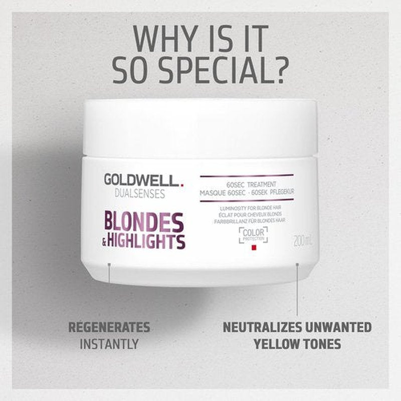 Goldwell Dualsenses Blondes & Highlights Anti-Yellow Treatment - 6.8oz | Quick 60-Second Results