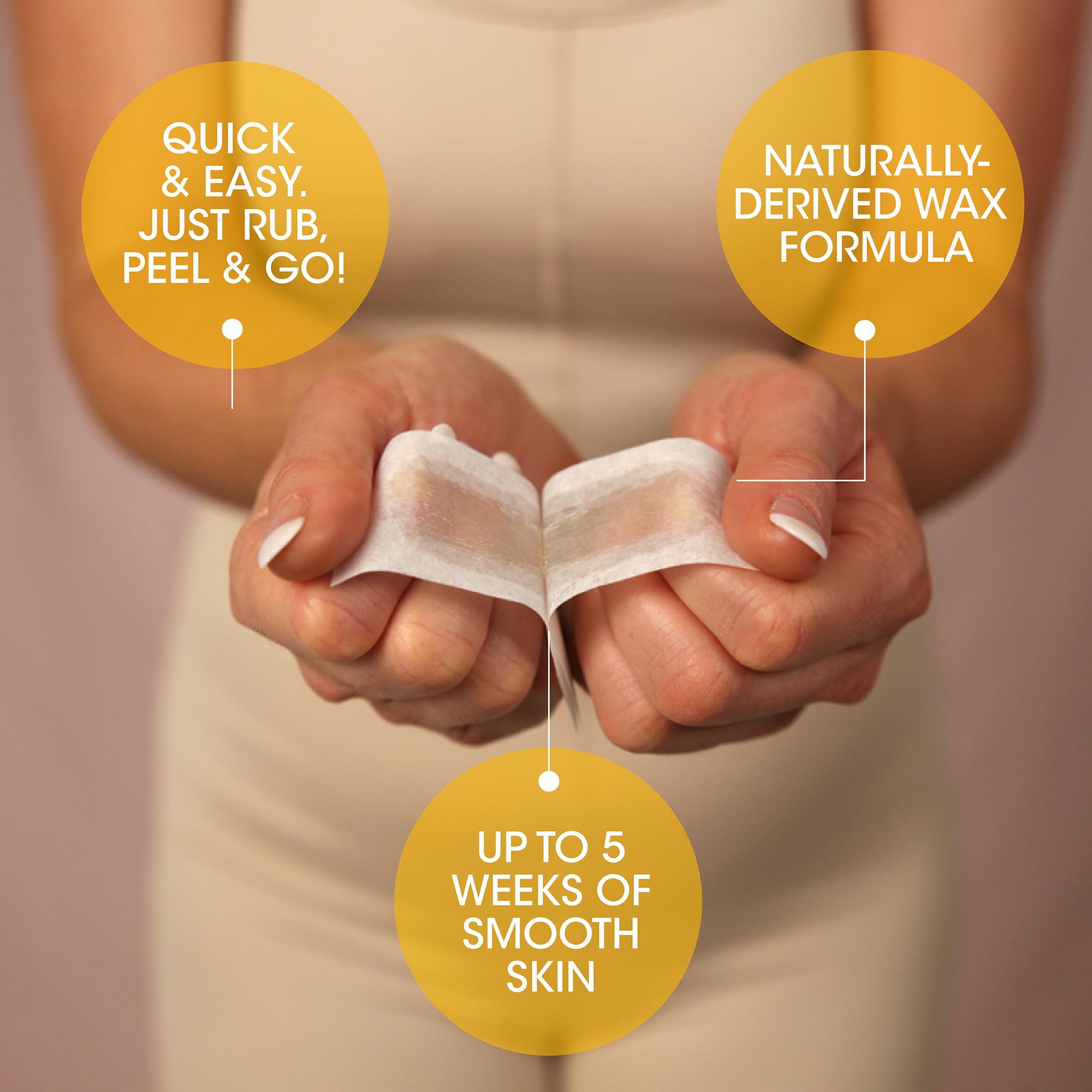 Nad's Wax Strips Kit Natural All Skin Types Wax Hair Removal For Women, 6 Face Wax Strips + 20 Body Wax Strips + 6 Bikini Wax Strips + Post Wax Oil